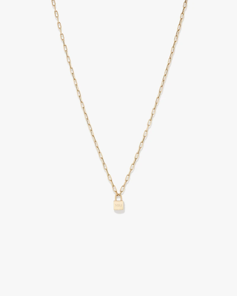 Signature Lock Necklace in 10kt Yellow Gold