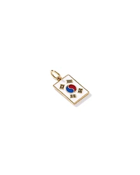 South Korea Flag Pendant in 18Kt Vermeil