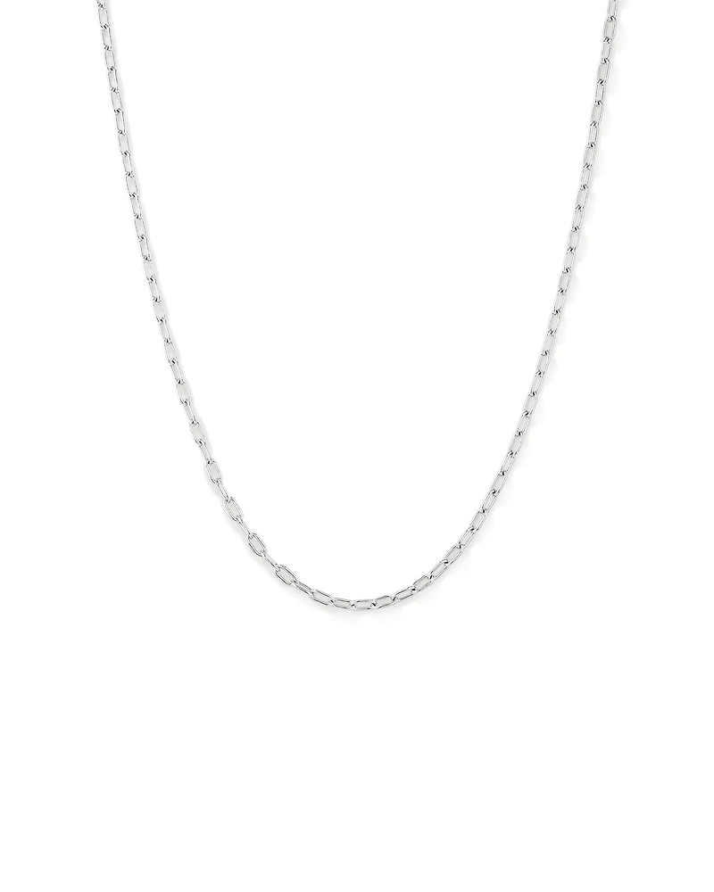 50cm (20") 4.7mm Width Round Paperclip Chain Necklace in Sterling Silver