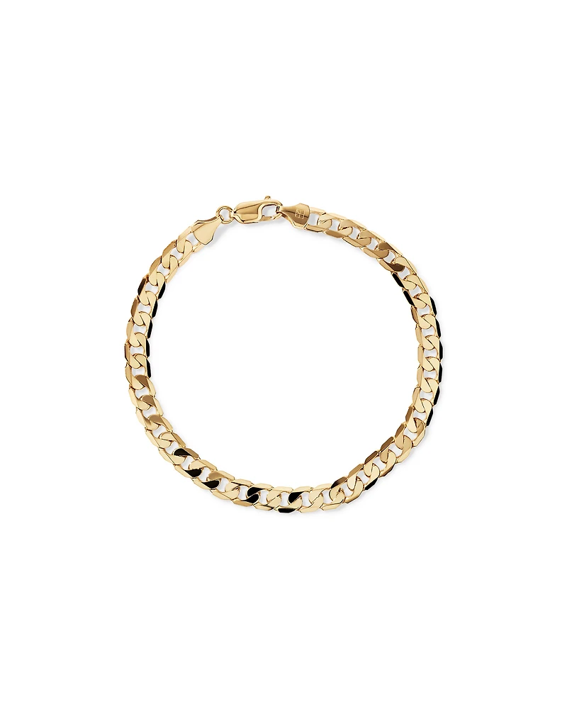 23cm (22") 6mm-6.5mm Width Curb Bracelet in 10kt Yellow Gold