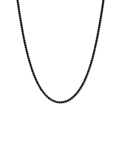 Black Spinel Tennis Necklace in Sterling Silver