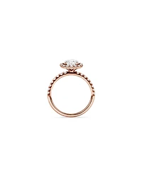 1.79 Carat TW Round Brilliant Laboratory-Grown Diamond Halo Engagemet Ring in 14kt Rose Gold