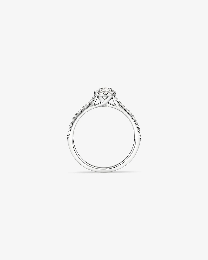 Oval Halo Ring with 0.50 Carat TW of Diamonds in 14kt White Gold