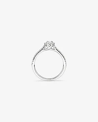 Oval Halo Ring with 0.50 Carat TW of Diamonds in 14kt White Gold