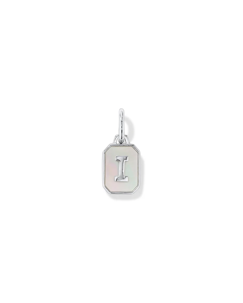 Pendentif initiale Lettre I en nacre et argent sterling