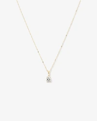 1.00 Carat TW Oval Cut Laboratory-Grown Diamond Solitaire Pendant  in 10kt Yellow Gold