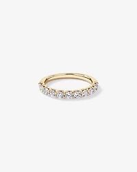 Alliance en or jaune 14 carats sertie d'un diamant rond brillant de synthèse 0,83 carat