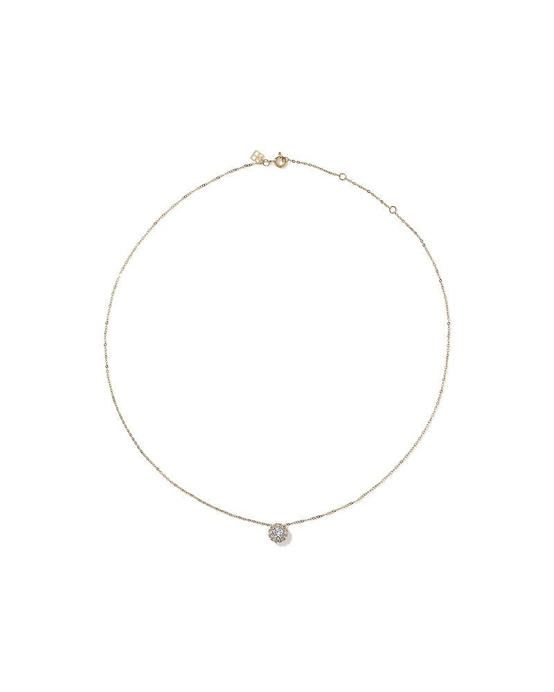 0.50 Carat TW Round Brilliant Laboratory-Grown Diamond Halo Pendant in 10kt Yellow Gold