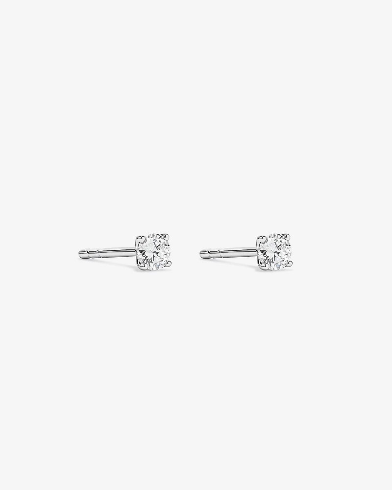 0.20 Carat TW Round Brilliant Laboratory-Grown Diamond Solitaire Stud Earrings in Sterling Silver