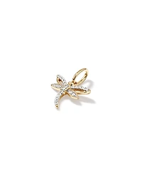 Diamond Dragonfly Pendant in 10kt Yellow Gold