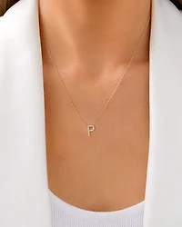 "P" Initial Necklace with 0.10 Carat TW of Diamonds in 10kt Yellow Gold