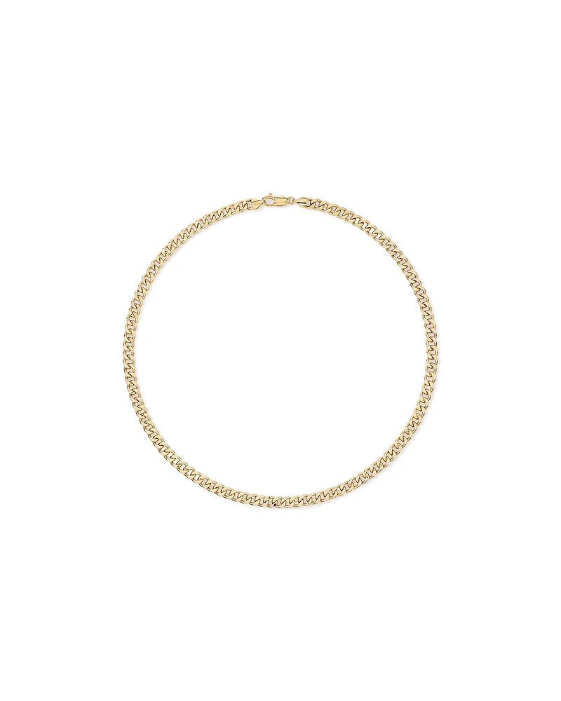 55cm (22") 6.8mm Width Semi Solid Diamond Cut Curb Chain in 10kt Yellow Gold