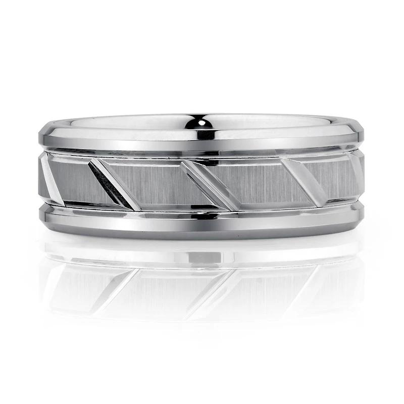 Men's Ring in Grey Sapphire Tungsten