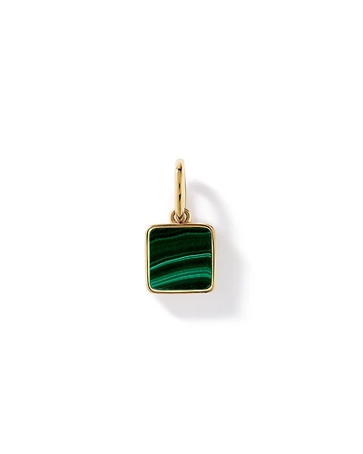 Pendentif carré en malachite en Vermeil 18 carats
