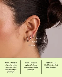 13.5mm Large Polished Huggie Earrings in Sterling Silver
