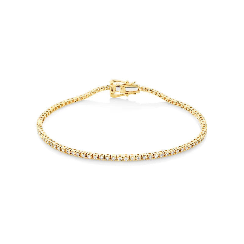0.82 Carat TW Diamond Tennis Bracelet in 10kt Yellow Gold