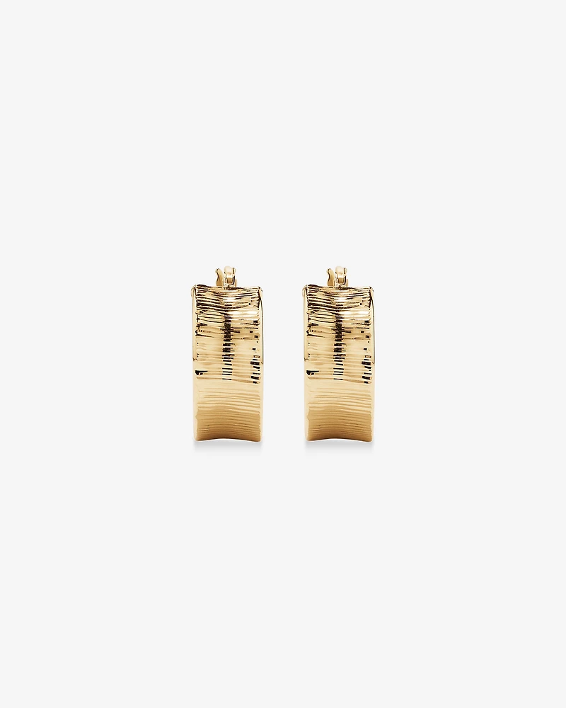 Boucles d’oreilles créoles texturées en vermeil 18 ct