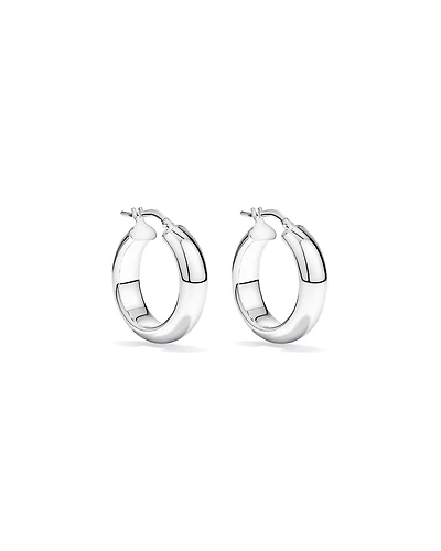 Boucles d’oreilles à cerceau demi-rond en argent sterling