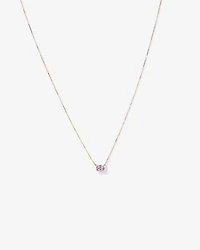 Oval East-West Rose Amethyst Necklace in 10kt Yellow Gold