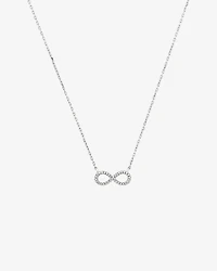 Infinity Necklace with Diamonds in Sterling Silver