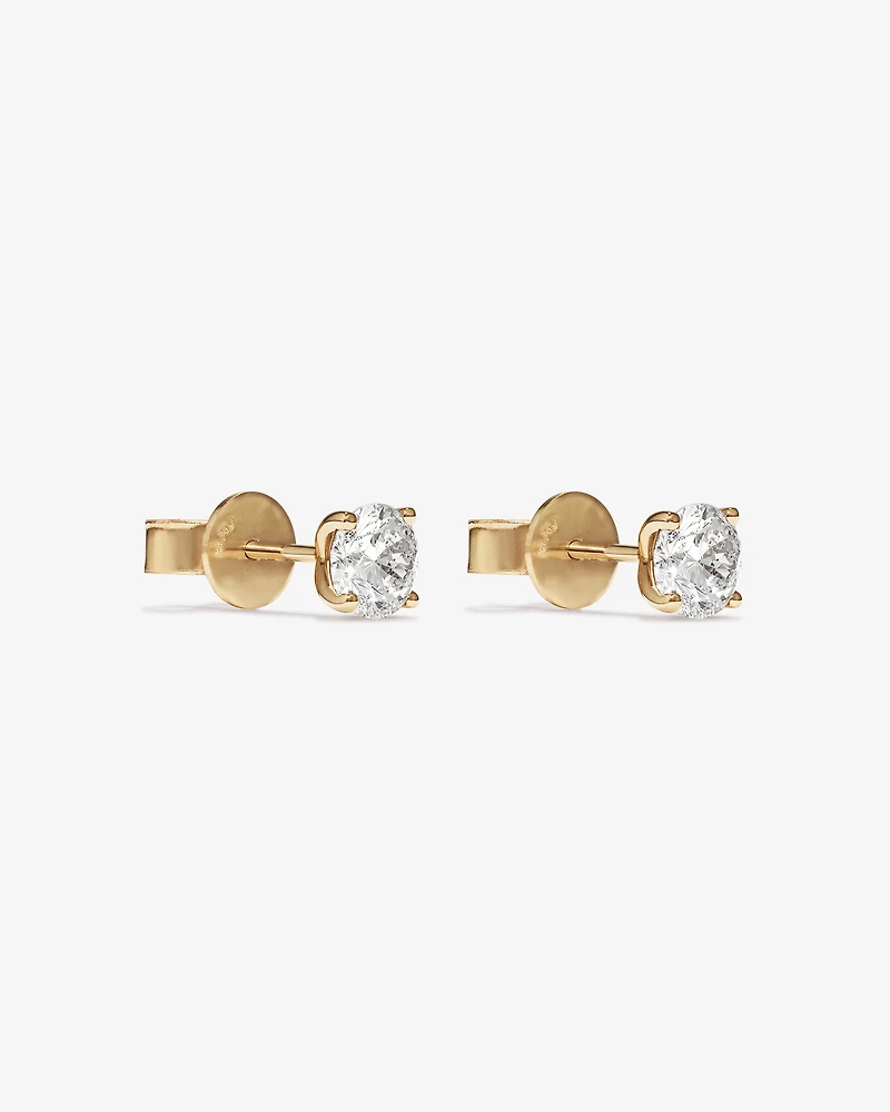 1.00 Carat TW Diamond Solitaire Stud Earrings in 18kt Yellow Gold