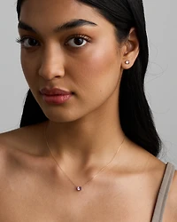 Oval Rose Amethyst Stud Earrings in 10kt Yellow Gold