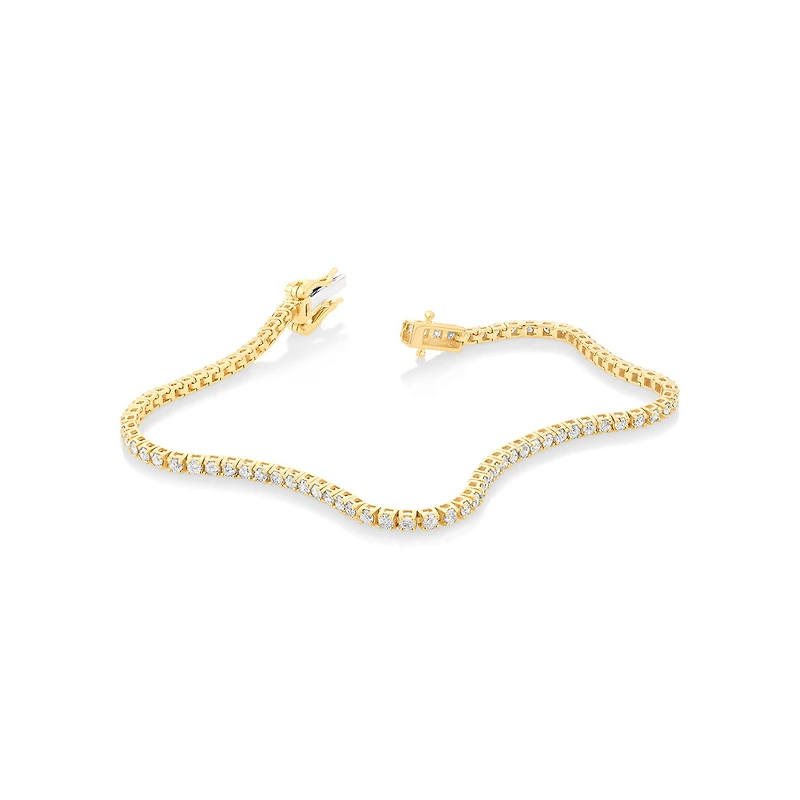 1.64 Carat TW Diamond Tennis Bracelet in 10kt Yellow Gold
