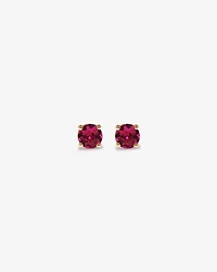 Stud Earrings with Red Created Ruby in 10kt Yellow Gold