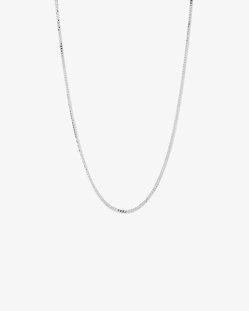 50cm (22") 3mm Width Solid Flat Bevelled Curb Chain in 10kt Gold