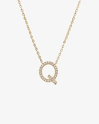 Collier à initiale « Q » en or jaune 10 K à diamants totalisant 0,10 ct