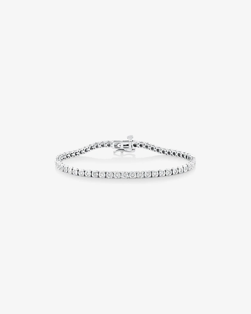 Bracelet de tennis en diamants de 0,50 carats TW en argent sterling