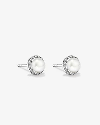 Cultured Freshwater Pearl & 0.13TW of Diamond Necklace and Earring Gift Set in Sterling Silver