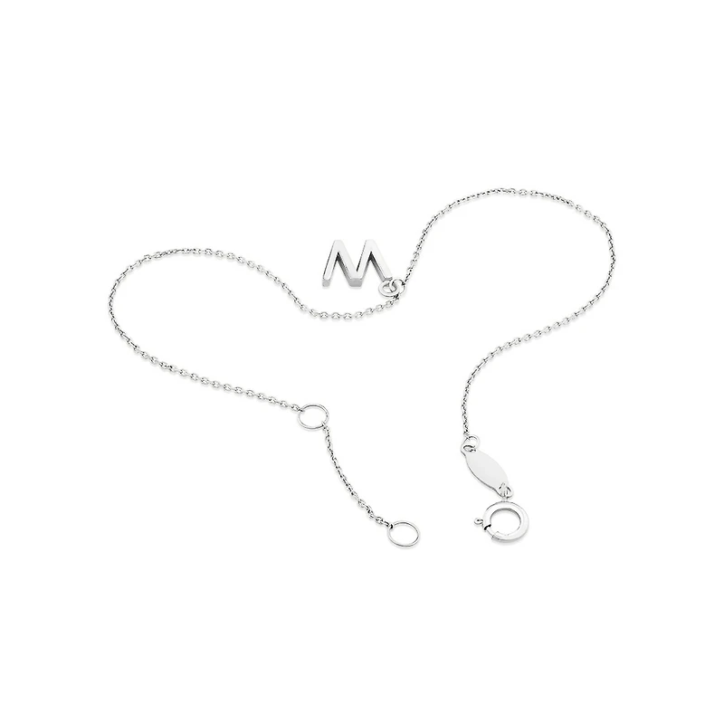 19cm (7.5") W Initial Bracelet in Sterling Silver
