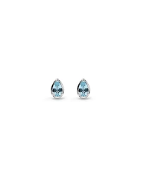 Pear-Cut Aquamarine Stud Earrings in Sterling Silver