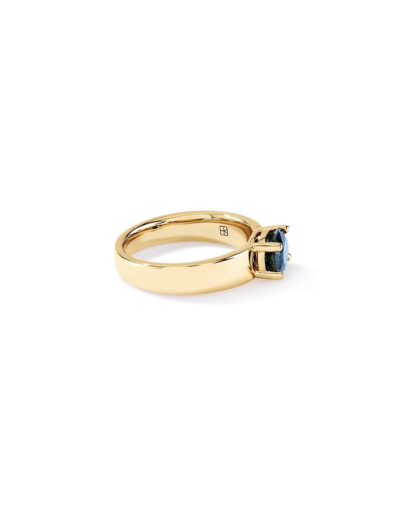 Australian Parti Sapphire East-to-West Set Ring 10kt Yellow Gold