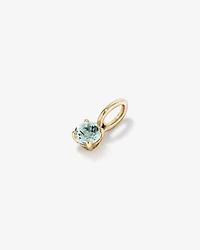 Round Blue Aquamarine Birthstone Pendant in 10kt Yellow Gold
