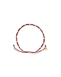 Dusty Rose Cord Bead Bracelet in 10kt Yellow Gold