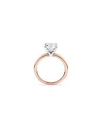 Bague de fiançailles solitaire ronde en diamant brillant de laboratoire TW de 2 carats en or rose et blanc 14 carats