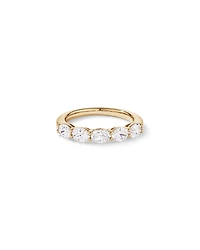 Bague de mariage en diamant ovale Est-Ouest de 1,25 carat en or jaune 14 carats