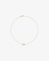 Double Open Heart Necklace in 10kt Yellow Gold