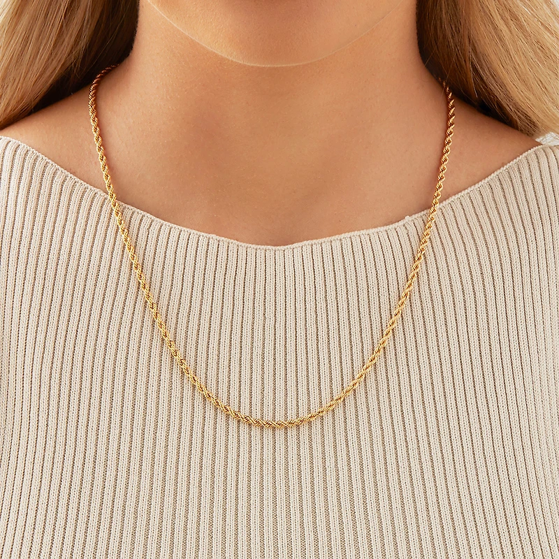50cm (20") Rope Chain in 10kt Yellow Gold