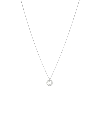 Fine Double Circle Diamond Pendant in Sterling Silver