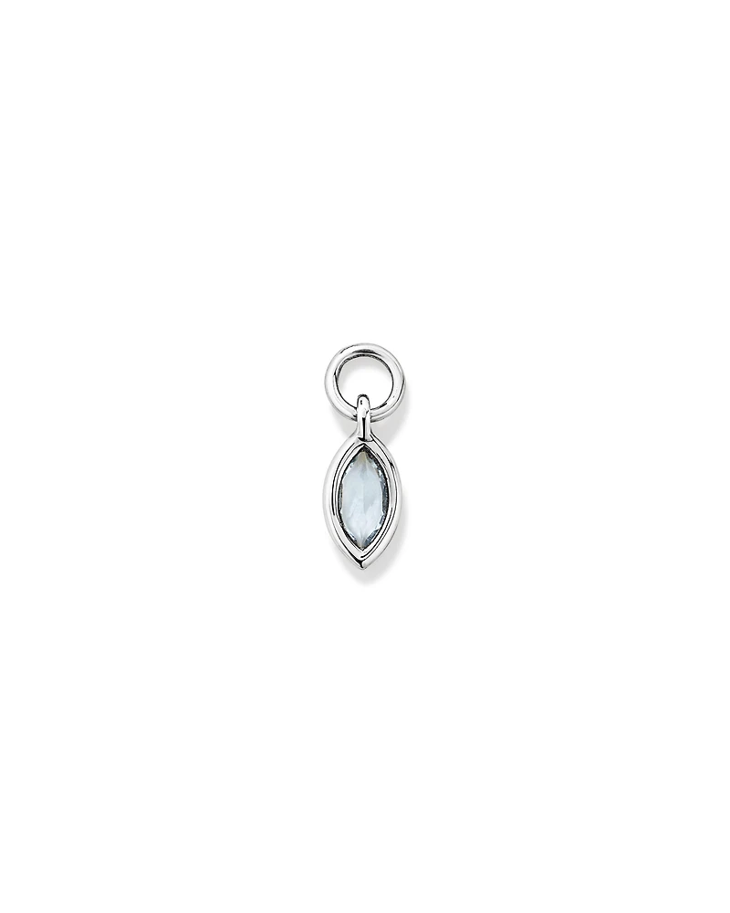 Sky Blue Topaz Single Earring Charm in 10kt Rose Gold