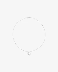 Pendentif en forme de cœur gonflé avec chaîne de 45 cm en argent sterling