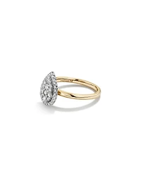 0.50 Carat TW Pear Shaped Diamond Cluster Ring in 14kt Yellow & White Gold