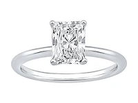 Bague De Fiançailles Solitaire En Diamant Laboratoire Taille Radiante 1,25 Carat Poids Total Or Blanc 14 Carats