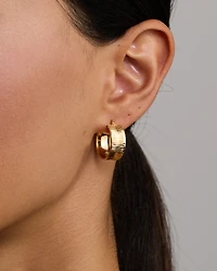 Boucles d’oreilles créoles texturées en vermeil 18 ct