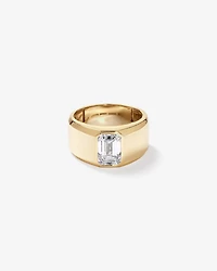 2.00 Carat TW Bezel Set Emerald Cut Lab-Grown Diamond Modern Cigar Band 14kt Yellow Gold