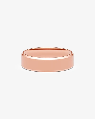7mm Flat Bevelled Wedding Band in 10kt Gold