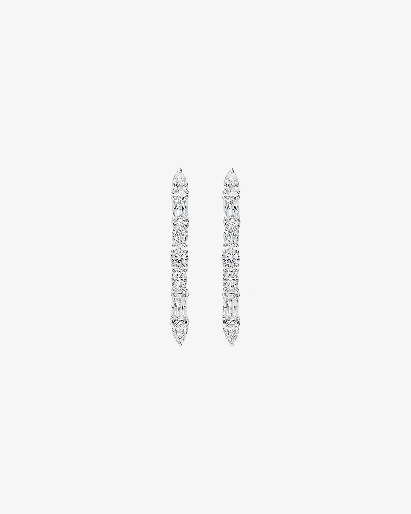 Boucles d’oreilles cubiques en zircone à plusieurs pierres en argent sterling